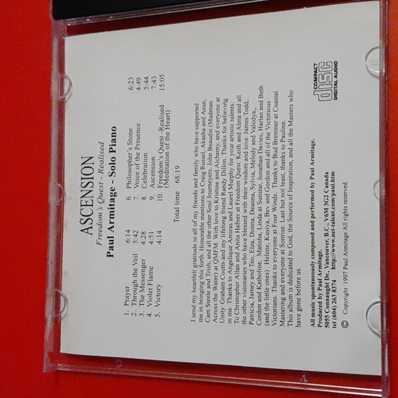 Paul Armitage Ascension CD Solo Piano - Picture 4 of 4